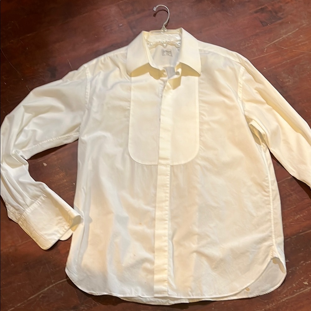 Armani Collezioni Cream Dress Shirt with Subtle Texture